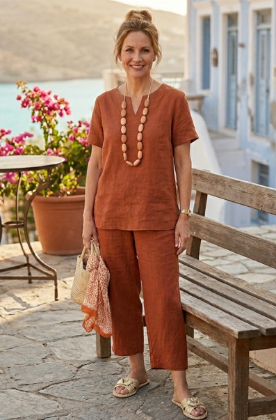 Damen-Freizeit-Set, 2-teilig: Oberteil und Hose