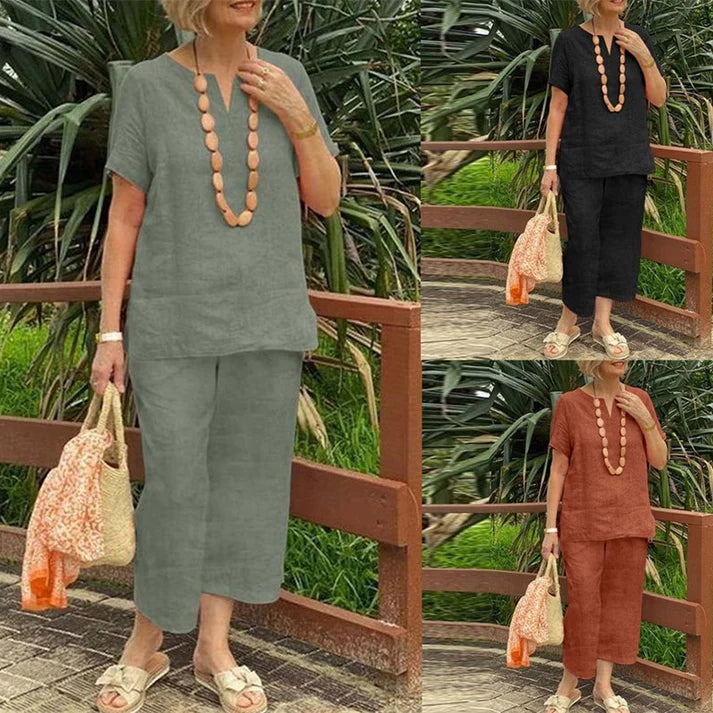 Damen-Freizeit-Set, 2-teilig: Oberteil und Hose
