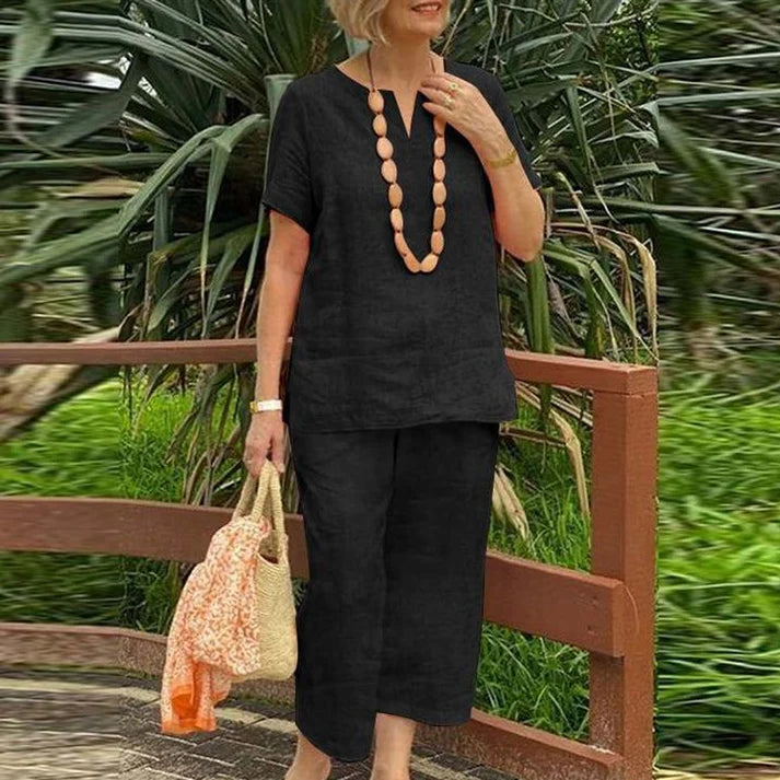 Damen-Freizeit-Set, 2-teilig: Oberteil und Hose